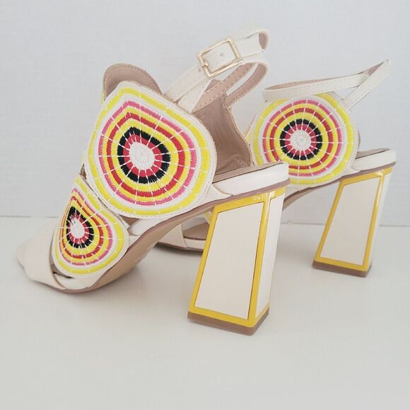 Exe' Women's Lucia-833 ICE Multicolor Sandals Block Heels Embroidered Leather 38 - Picture 13 of 16